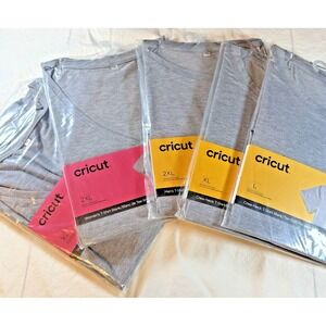 Lot of 5 Cricut Infusible Ink Shirts NEW Crew Neck, V-Neck  Mixed L, XL, 2XL
